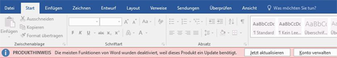 Office 365 mit Updatezwang: Bürosoftware ohne automatische Updates unbrauchbar